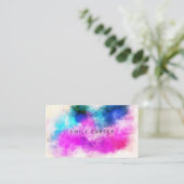 Minimalistische Farbtextur | Wasserfarbenkünstler Visitenkarte (Stehend Vorderseite)