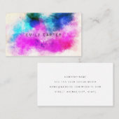Minimalistische Farbtextur | Wasserfarbenkünstler Visitenkarte (Vorne/Hinten)