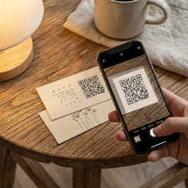 Minimalistische Farbton-Blume QR-Code-UAWG Begleitkarte