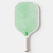 Minimalistische Farbton Grün/Weiß Moderne Monogram Pickleball Schläger (Rückseite)