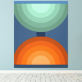 Minimalistische Farbtöne Abstrakter geometrischer  Leinwanddruck (Insitu (Holzboden))