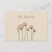 Minimalistische Farbtöne Blume der Details Begleitkarte (Vorderseite)