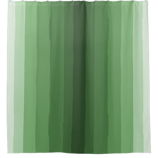 Minimalistische Farbtöne grüner Streifen Duschvorhang (Vorderseite)