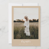 Minimalistische Farbtöne moderne Babydusche Boho Einladung (Rückseite)