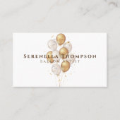 Minimalistische Feier Stilvolle Ballon Gold White Visitenkarte (Vorderseite)
