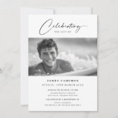 Minimalistische Feier zum Foto der Beerdigung Einladung (Vorderseite)