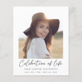 Minimalistische Feier zum Gedenken an das Leben (Vorderseite)