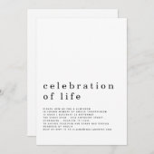 Minimalistische Feier zum Mittagessen Einladung (Vorne/Hinten)