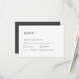 Minimalistische feierliche Hochzeit RSVP Karte