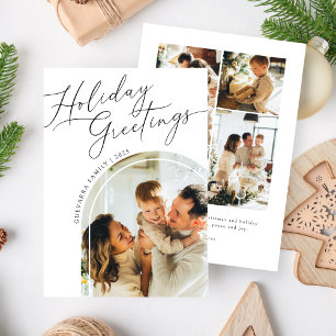 Minimalistische Feiertage Grüße Fünf Foto Weihnach Feiertagskarte