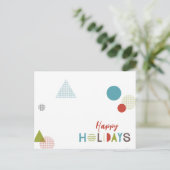 Minimalistische Feiertage mit geometrischer Geomet Postkarte (Stehend Vorderseite)