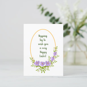 Minimalistische Feiertagsgirlanden Krokusblumen Os Postkarte