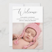 Minimalistische, feinfühlige Drehbabygeburt Ankündigung (Vorderseite)