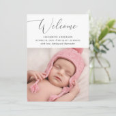 Minimalistische, feinfühlige Drehbabygeburt Ankündigung (Stehend Vorderseite)