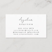 Minimalistische Feminine-Handgeschriebene Schrift Visitenkarte (Rückseite)