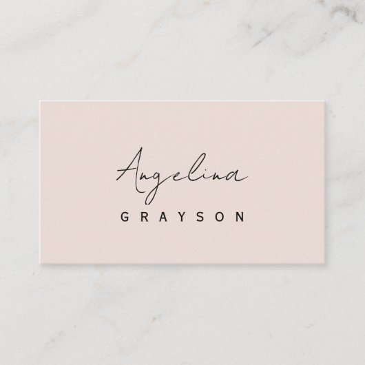 Minimalistische Feminine-Handgeschriebene Schrift Visitenkarte (Vorderseite)