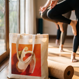 Minimalistische feminine Linienkunst Yoga-Silhouet Tragetasche