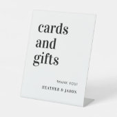 Minimalistische Fett-Karten und Geschenke Empfang Sockelschild (Vorderseite)