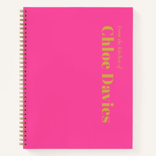 Minimalistische, fett rosa und goldene Monogramm N Notizblock (Vorderseite)