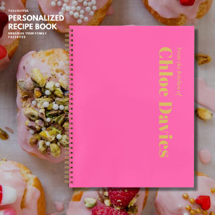 Minimalistische, fett rosa und goldene Monogramm N Notizblock
