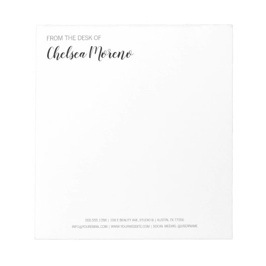 Minimalistische fette Beauty | Vom Schreibtisch Notizblock (Vorderseite)