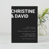 Minimalistische, fette Buchstaben, Schwarzweiß, Ei Einladung (Stehend Vorderseite)