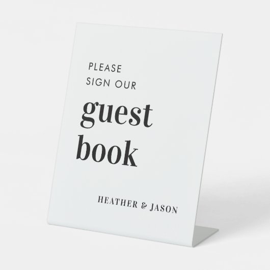 Minimalistische fette Hochzeit Unterschreiben Unse Sockelschild (Vorderseite)