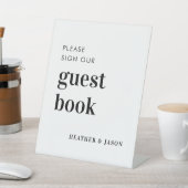 Minimalistische fette Hochzeit Unterschreiben Unse Sockelschild (In SItu)