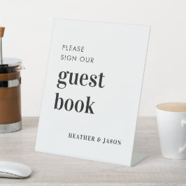 Minimalistische fette Hochzeit Unterschreiben Unse Sockelschild
