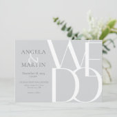 Minimalistische fette, leicht graue Hochzeitseinla Einladung (Stehend Vorderseite)
