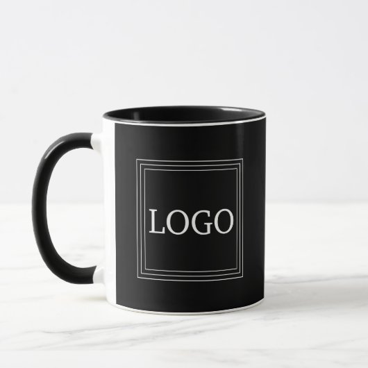 Minimalistische, fette Logo-Schwarz Tasse (Links)