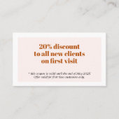 Minimalistische fette Pastel Brown Salon Coupon (Vorderseite)