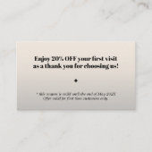 Minimalistische fette schwarze Imitate Silbersalon Rabattkarte (Vorderseite)