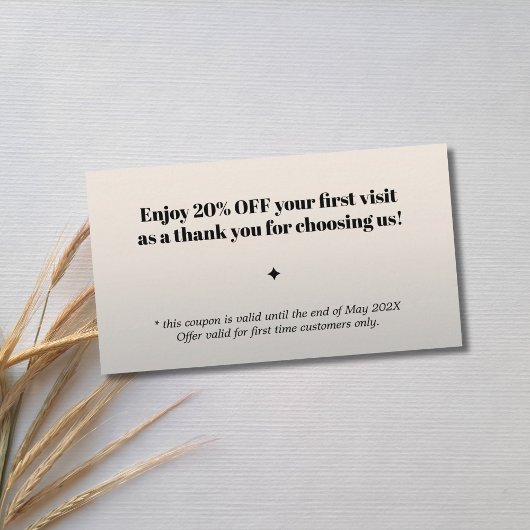 Minimalistische fette schwarze Imitate Silbersalon Rabattkarte