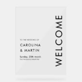 Minimalistische fette SkriptWedding Willkommen Acrylschild (Vorderseite)