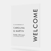 Minimalistische fette SkriptWedding Willkommen Acrylschild (Winkel)