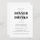 Minimalistische Fetttypografie Erwachsene Geburtst Einladung (Vorne/Hinten)