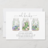 Minimalistische Fiesta Terrarium Kinderdusche Einladung (Vorderseite)