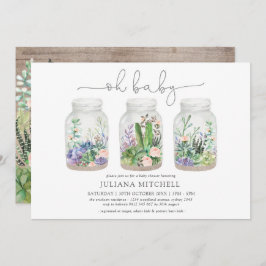 Minimalistische Fiesta Terrarium Kinderdusche Einladung