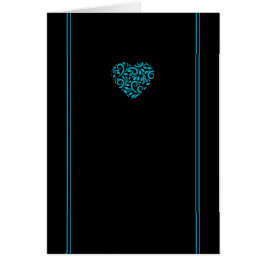 Minimalistische Filagree Heart Grußkarte - Blue