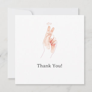 Minimalistische Finger-Herz-Wasserfarbe-Baby Showe Dankeskarte