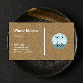 Minimalistische Firmenkarte aus Kraftkornholz Visitenkarte