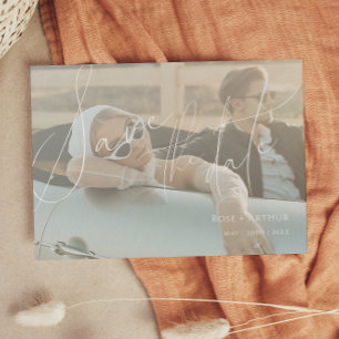 Minimalistische flache Save-the-Date-Karte mit Skr Einladung