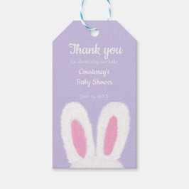 Minimalistische, flauschige Babydusche Geschenkanhänger