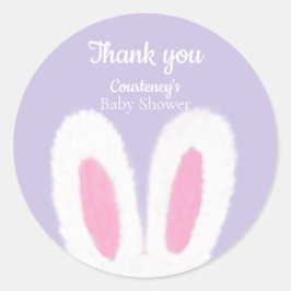 Minimalistische, flauschige Babydusche Runder Aufkleber