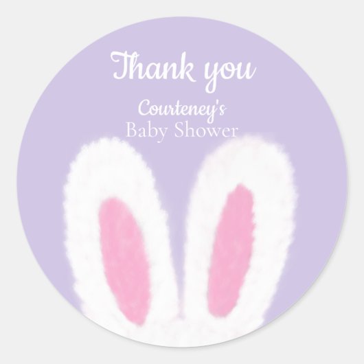 Minimalistische, flauschige Babydusche Runder Aufkleber (Vorderseite)