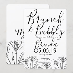 Minimalistische Flora Botany Blume Art Wedding Einladung
