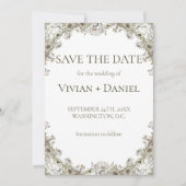 Minimalistische floral Boho Save the Date Karte (Vorderseite)