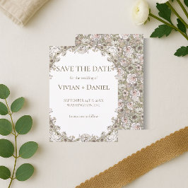 Minimalistische floral Boho Save the Date Karte