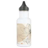 Minimalistische Floral Line Neutralfarben Wasserfl Edelstahlflasche (Links)